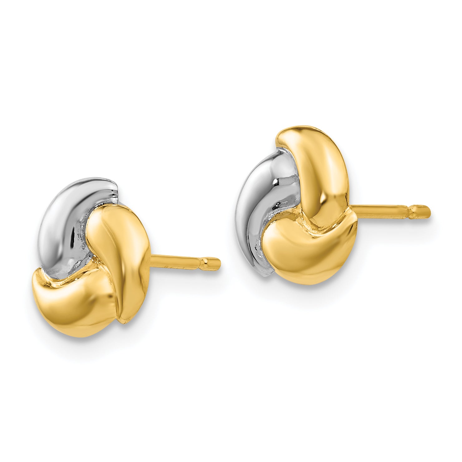 14k Polished & Rhodium Fancy Post Earrings Secondary image