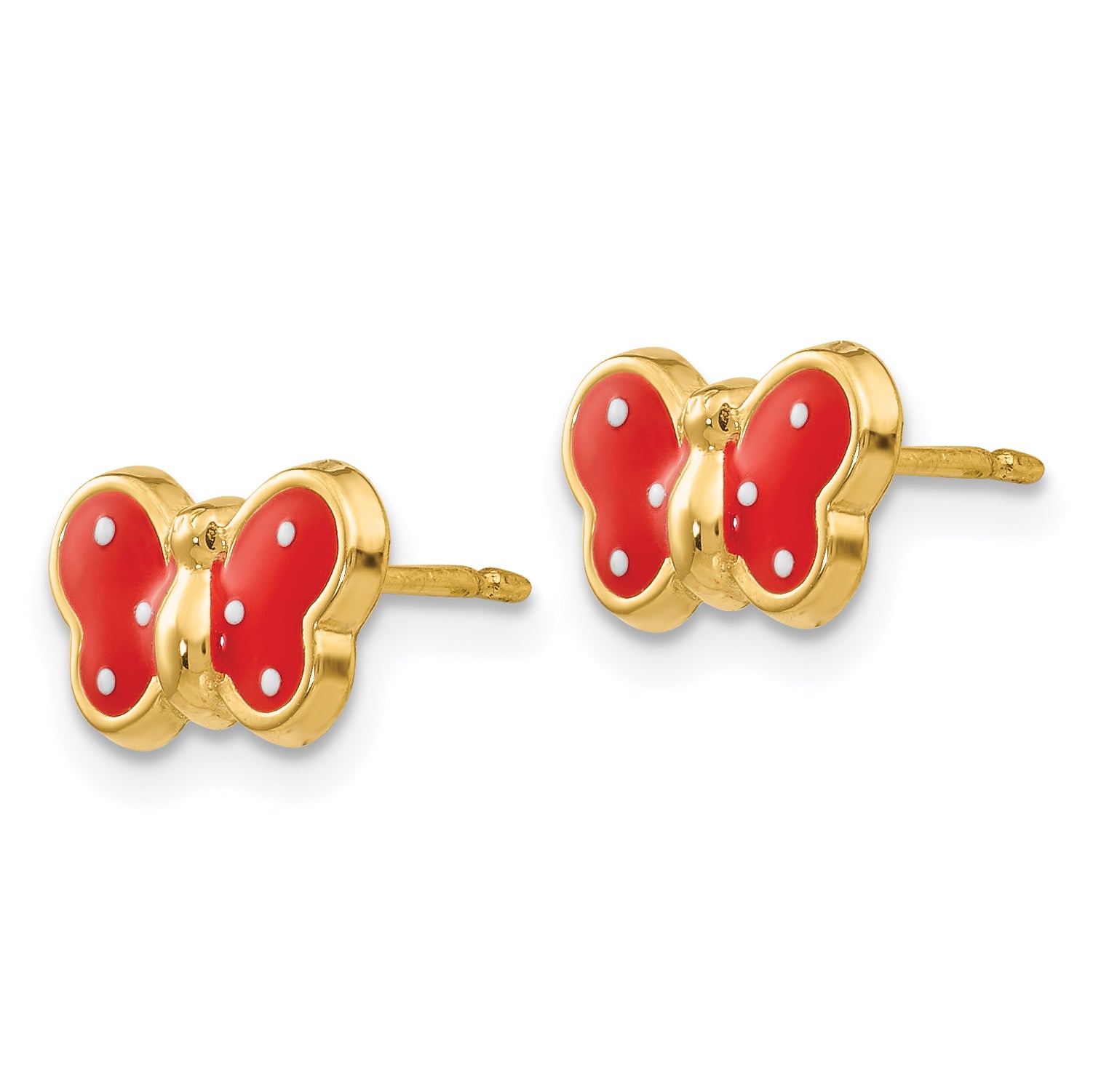 14k Enameled Butterfly Earrings Secondary image