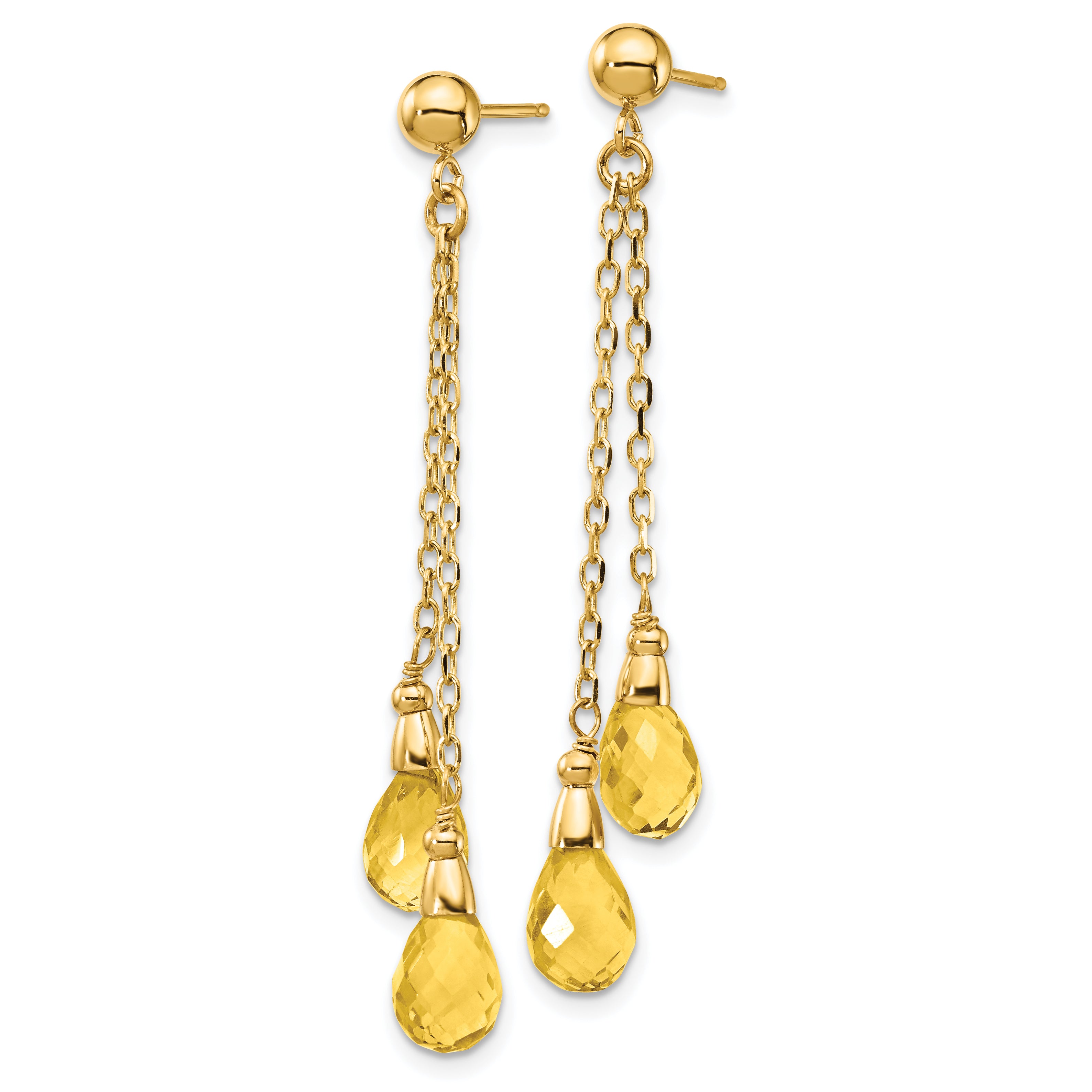 14k Citrine Dangle Earrings Secondary image