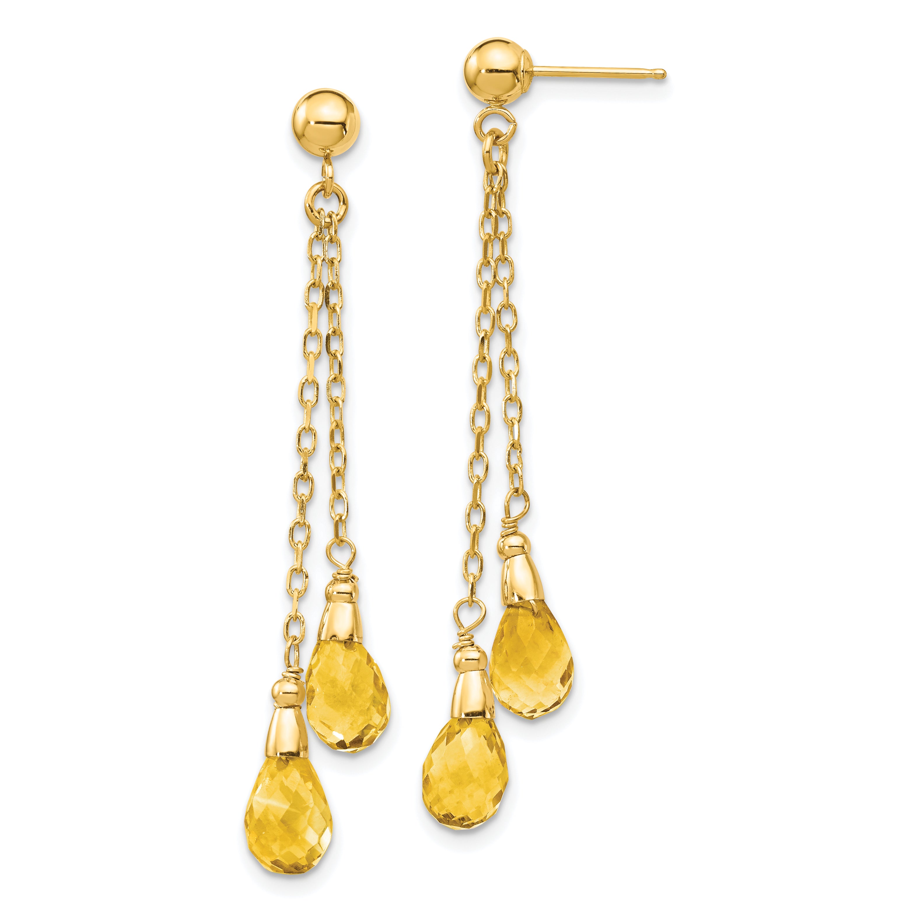 14k Citrine Dangle Earrings Main image