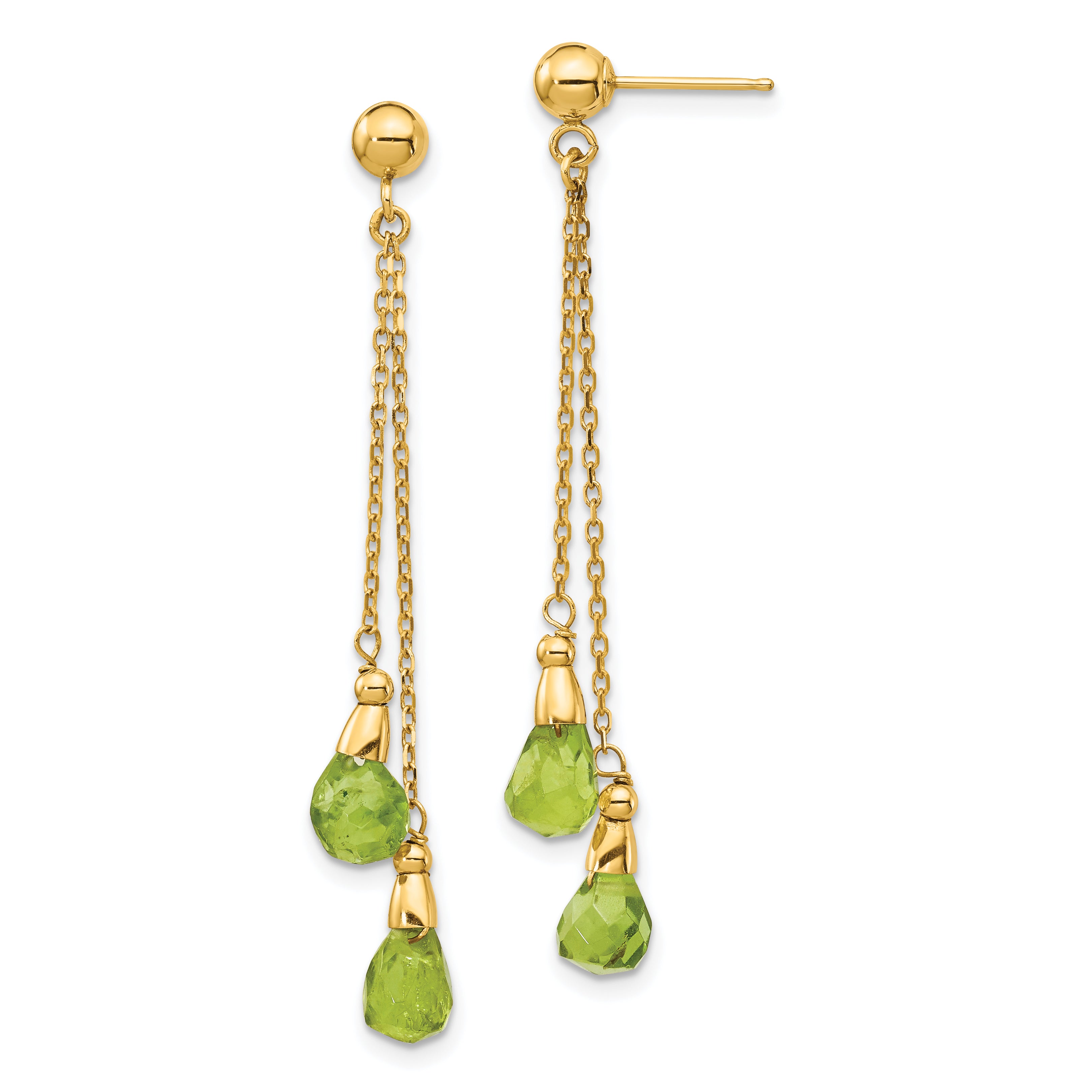 14k Peridot Dangle Earrings Main image