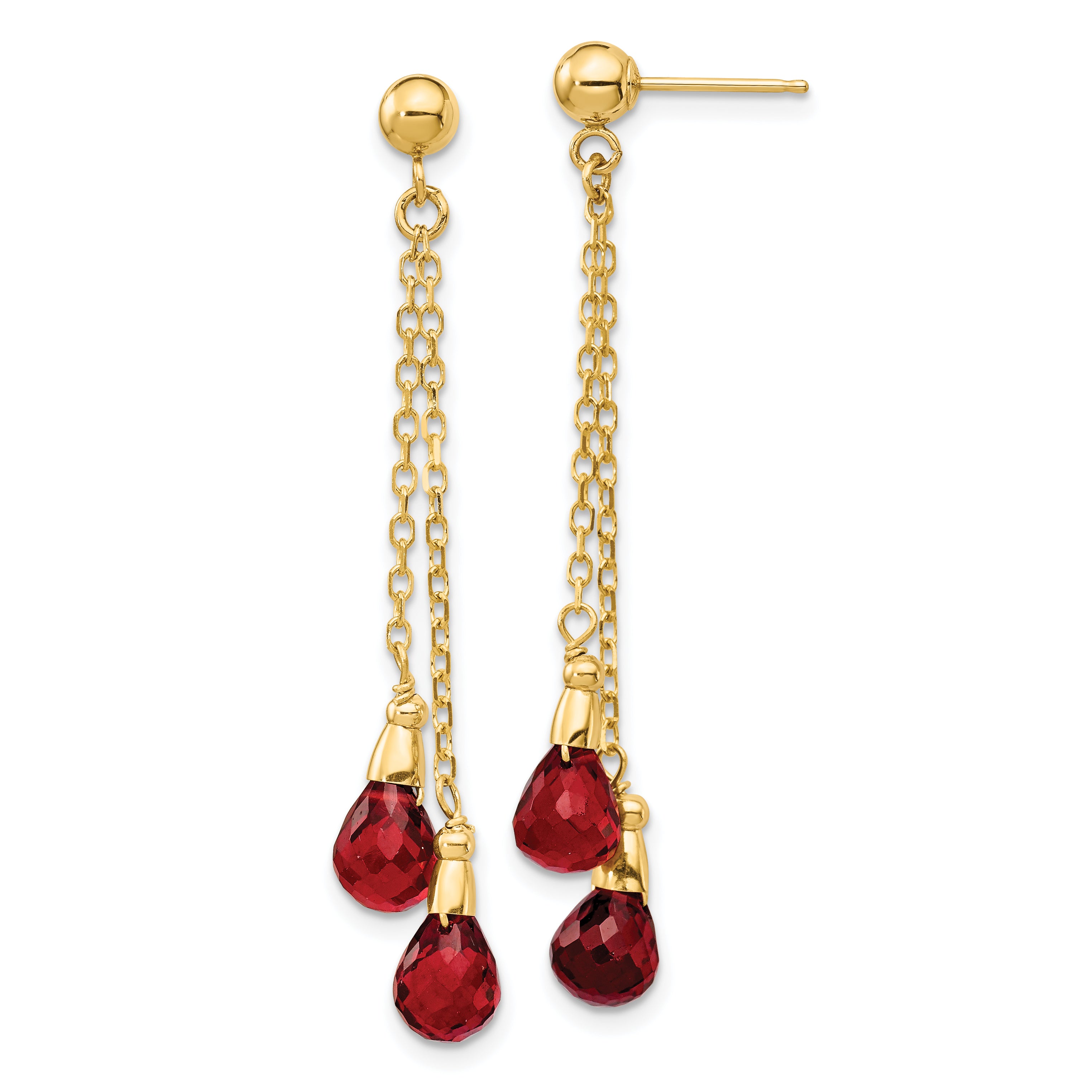 14k Garnet Dangle Earrings Main image