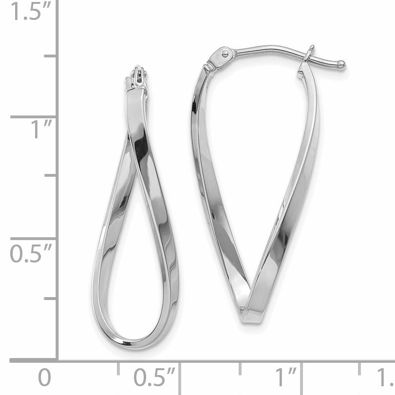 14k White Gold Small Twisted Earrings