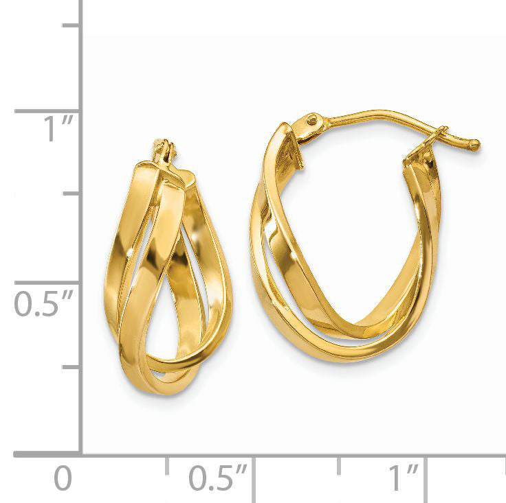 14k Twisted Hoop Earrings