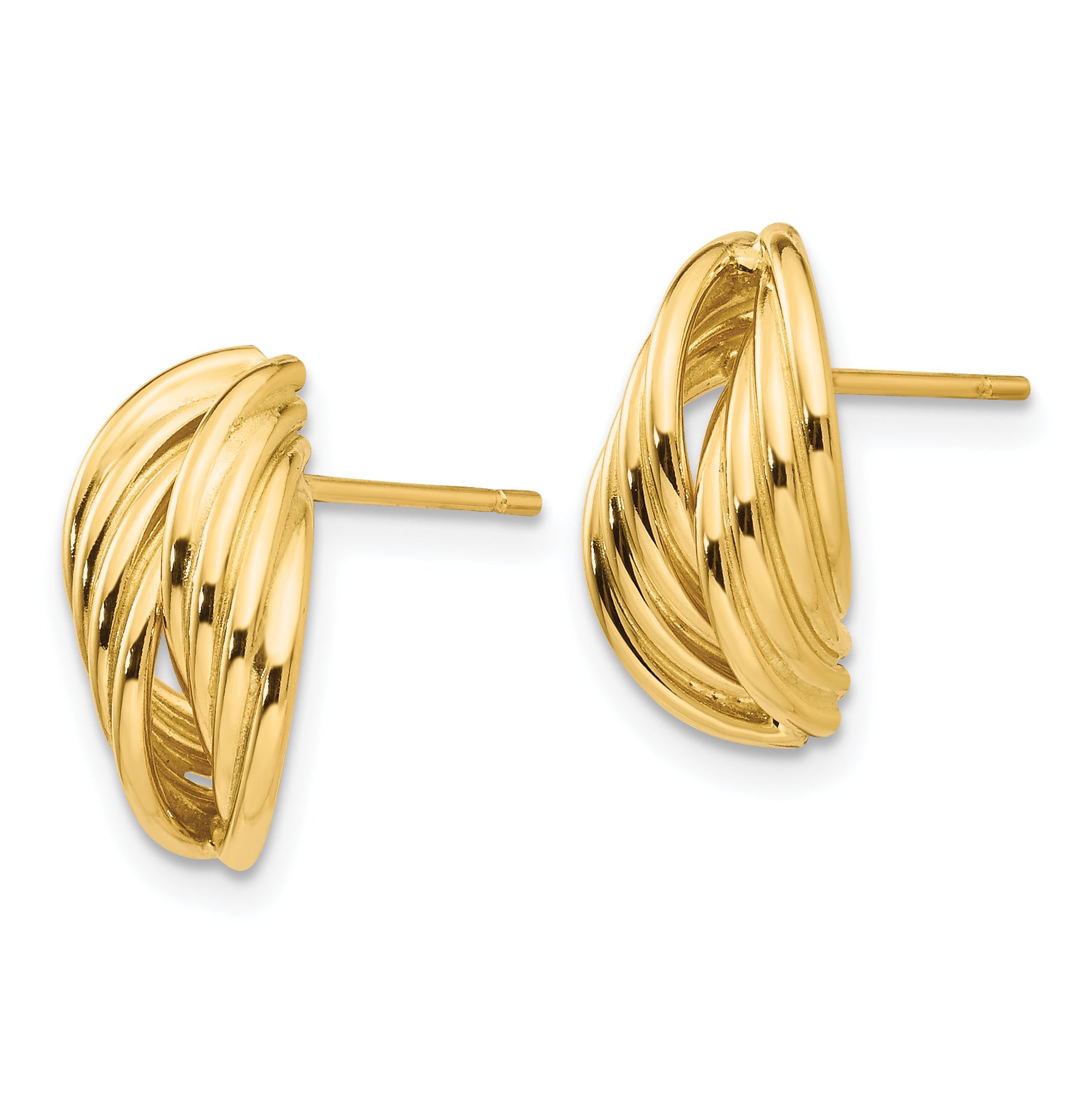 14k Polished Fancy Post Earrings Secondary image