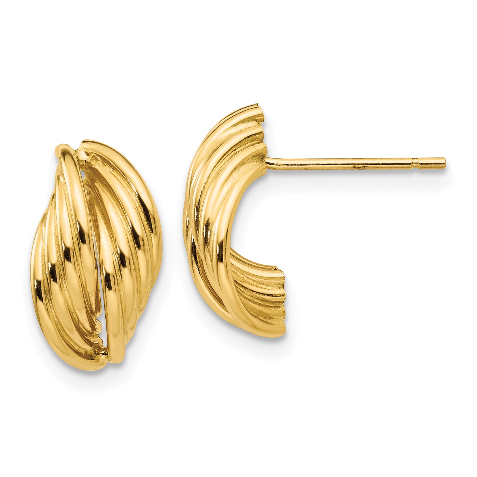 14k Polished Fancy Post Earrings Main image