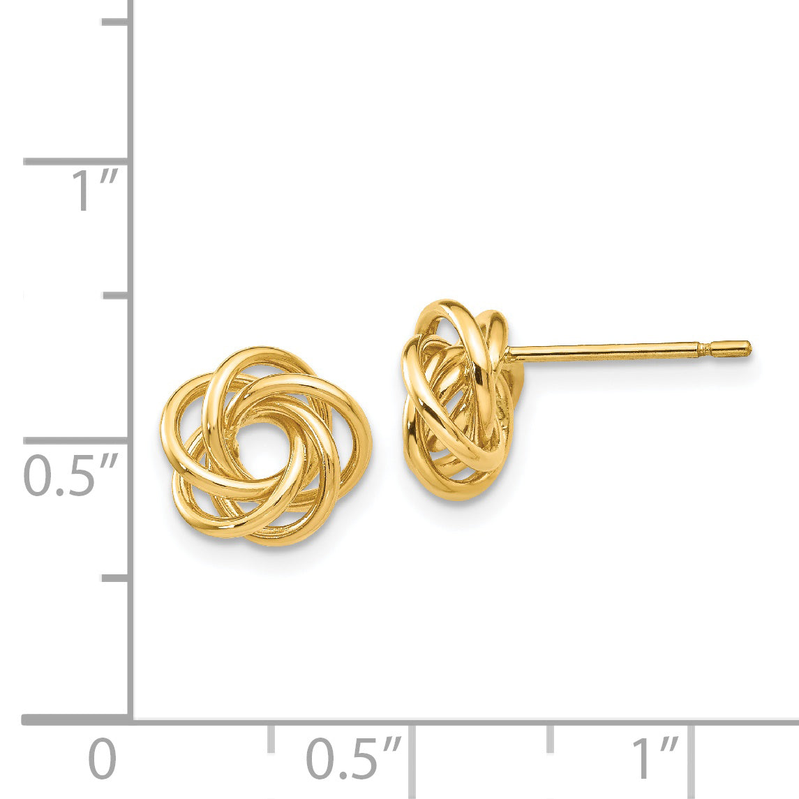 14k Polished Knot Post Earrings