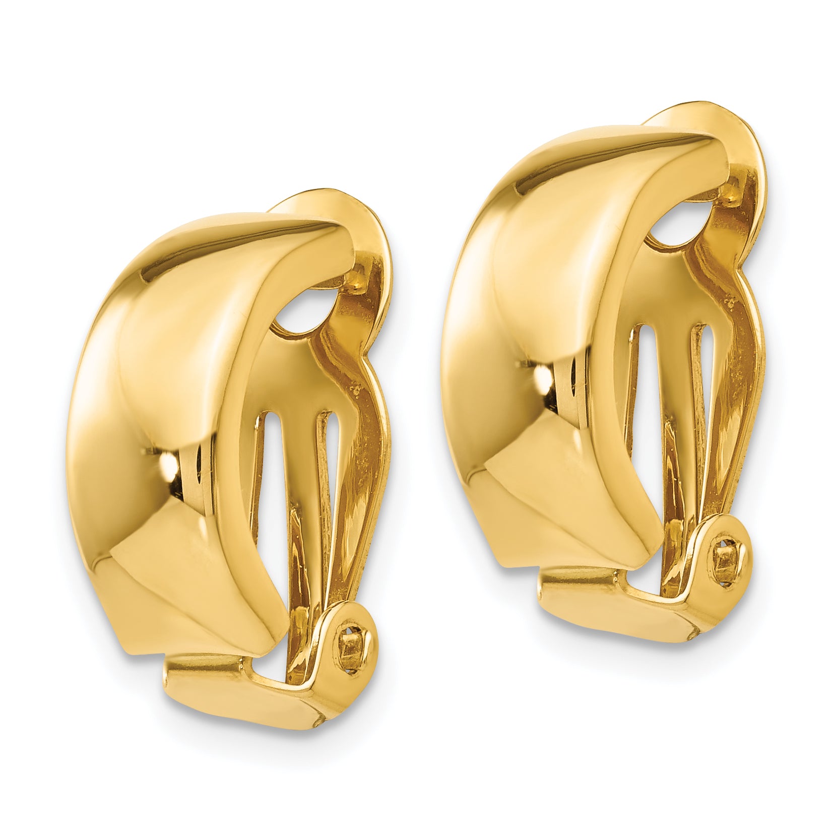 14k Non-Pierced Polished Earrings Secondary image