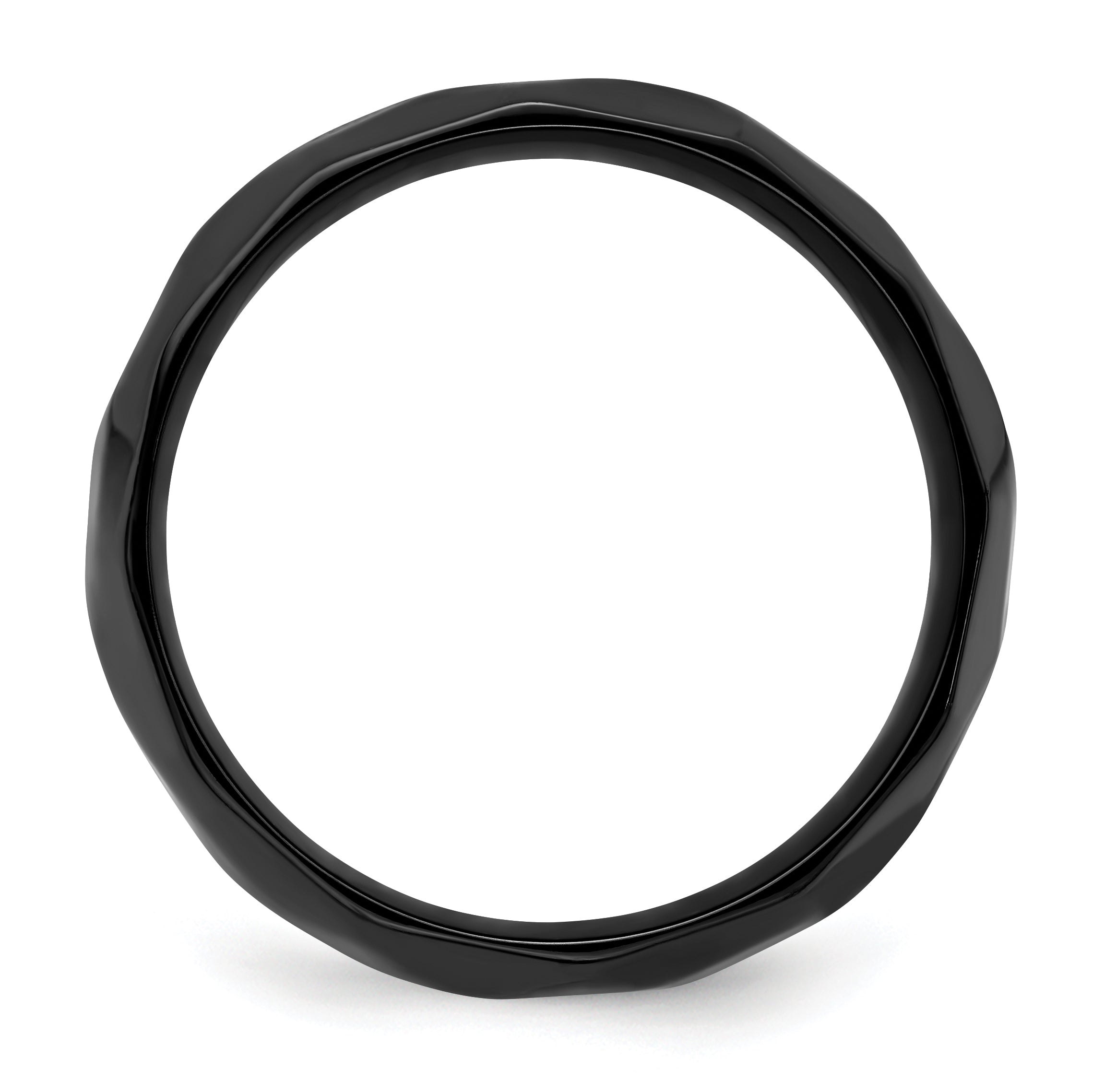 Black Zirconium Polished and Hammered 7mm Band