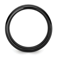 Black Zirconium Polished with Imitation Opal Inlay 8mm Band