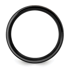 Black Zirconium Brushed and Polished Rose IP-plated 8mm Band
