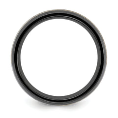 Black Zirconium Polished with White Antler Inlay 8.00mm Band