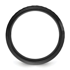 Black Zirconium Polished Grooved 8mm Band