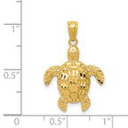 14K Gold Polished Sea Turtle Pendant with Diamond-Cut Detailing  Sophisticated MenÃÂ¢Ã¢âÂ¬Ã¢âÂ¢s Charm