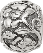 Sterling Silver 925 Floral Bead with Antiqued Finish Solid Craftsmanship