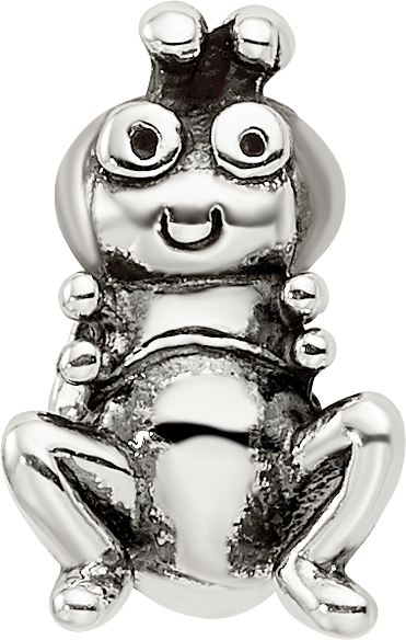 Sterling Silver 925 Antiqued Grasshopper Bead for Kids Durable Craftsmanship
