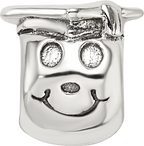 Sterling Silver 925 Kids Graduate Bead with Antiqued Finish Sophia Jewelers