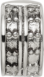 Sterling Silver 925 Antiqued Hinged Clip Bead with Dotted Design