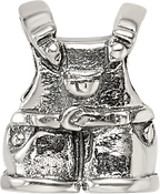 Sterling Silver Kids Overalls Bead with Antiqued Finish  Solid 925 Casted Design