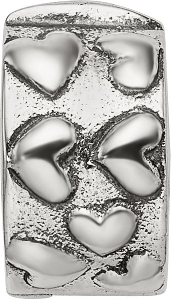 Sterling Silver Reflections Hinged Hearts Clip Bead