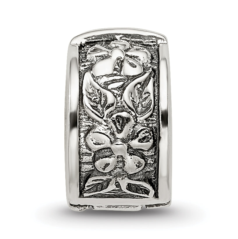 Sterling Silver Reflections Hinged Floral Clip Bead
