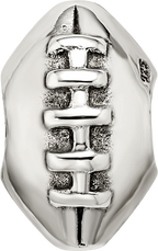 Sterling Silver 925 Football Bead with Antiqued Finish Solid Themed Design