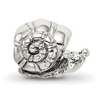 Sterling Silver 925 Snail Bead for Kids with Antiqued Finish Solid Cast