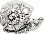 Sterling Silver 925 Snail Bead for Kids with Antiqued Finish Solid Cast