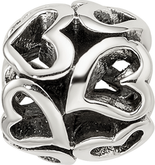Sterling Silver 925 Heart Bead with Antiqued Finish Solid Craftmanship