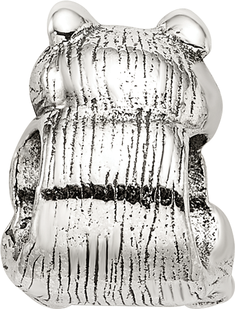 925 Sterling Silver Antiqued Racoon Bead Solid, Themed Jewelry by Sophia