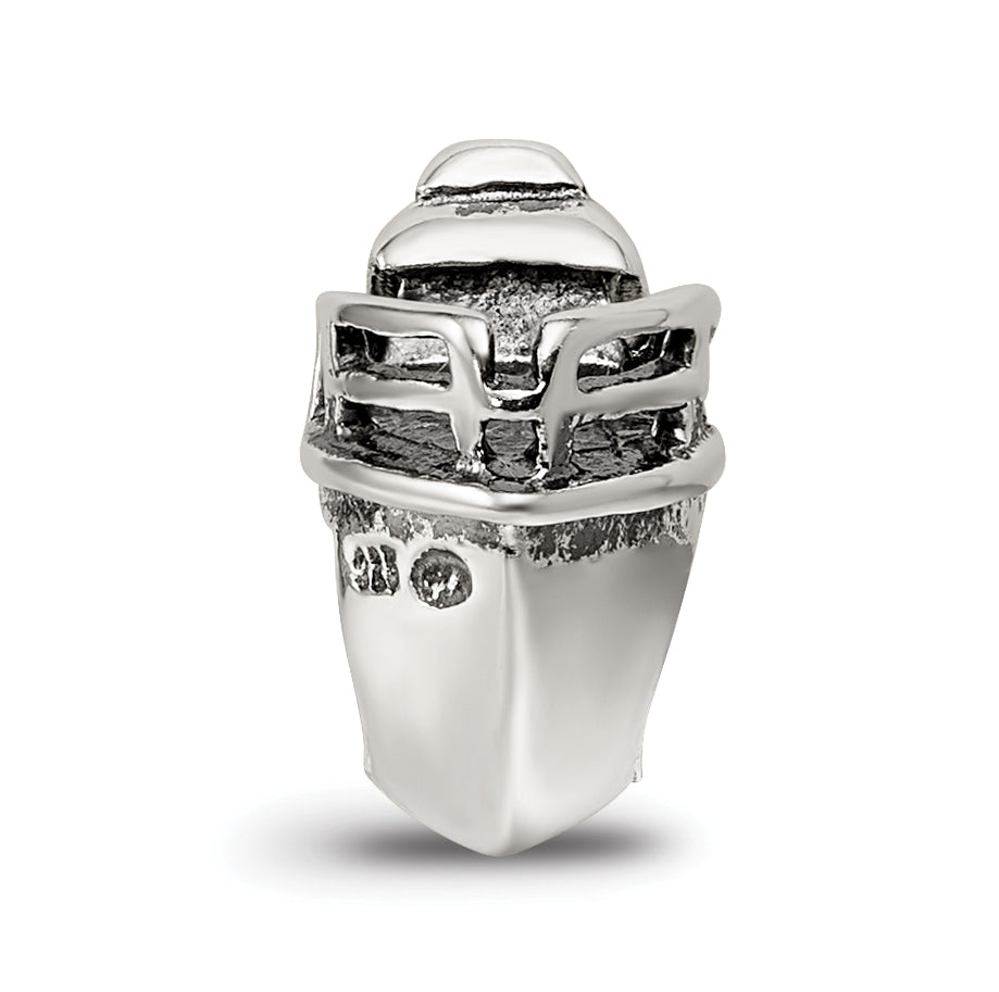 Sterling Silver 925 Boat Bead with Antiqued Finish