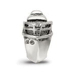 Sterling Silver 925 Boat Bead with Antiqued Finish