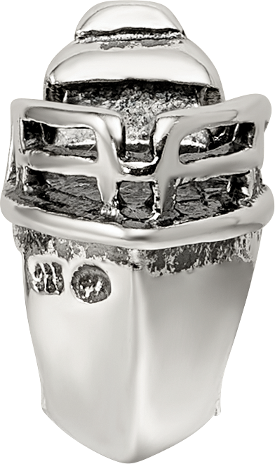 Sterling Silver 925 Boat Bead with Antiqued Finish