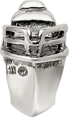 Sterling Silver 925 Boat Bead with Antiqued Finish