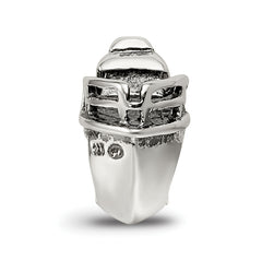 Sterling Silver 925 Boat Bead with Antiqued Finish