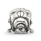 Sterling Silver 925 Ladybug Bead with Antiqued Finish Solid Cast