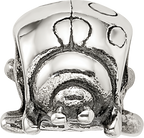 Sterling Silver 925 Ladybug Bead with Antiqued Finish Solid Cast