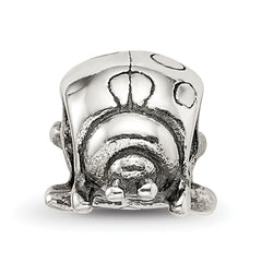 Sterling Silver 925 Ladybug Bead with Antiqued Finish Solid Cast