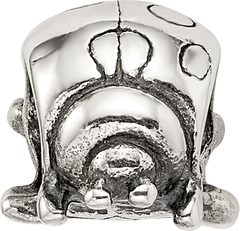 Sterling Silver 925 Ladybug Bead with Antiqued Finish Solid Cast
