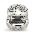 Sterling Silver 925 Race Car Helmet Bead with Antiqued Finish