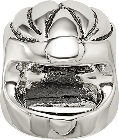 Sterling Silver 925 Race Car Helmet Bead with Antiqued Finish
