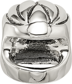 Sterling Silver 925 Race Car Helmet Bead with Antiqued Finish