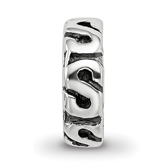 Sterling Silver 925 Swirl Spacer Bead with Antiqued Finish Classic Styling