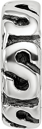 Sterling Silver 925 Swirl Spacer Bead with Antiqued Finish Classic Styling