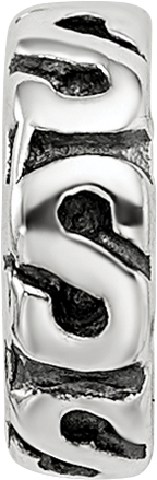 Sterling Silver 925 Swirl Spacer Bead with Antiqued Finish Classic Styling