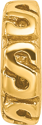 Gold-Plated Sterling Silver Swirl Spacer Bead with Polished Finish