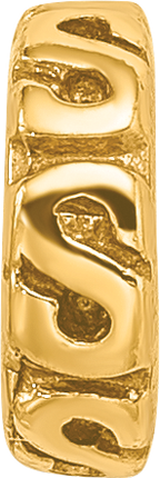 Gold-Plated Sterling Silver Swirl Spacer Bead with Polished Finish