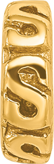 Gold-Plated Sterling Silver Swirl Spacer Bead with Polished Finish