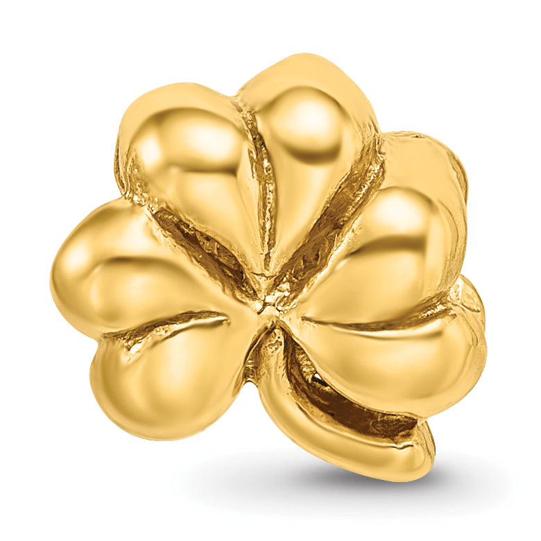 Sterling Silver Gold-plated Reflections Clover Bead