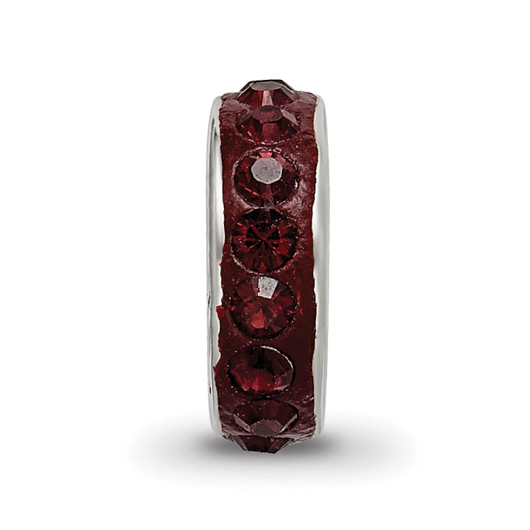 Sterling Silver 925 Bead with Red Preciosa Crystal Elegantly Antiqued Secondary image